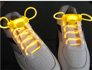 yellow led shoelace blinking shoelace