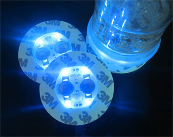 4ps blue led bottle lights illuminate led cup sticker