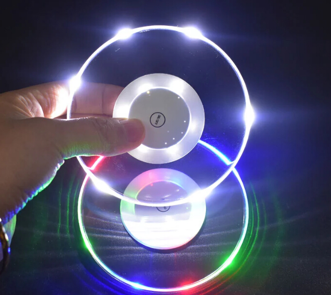 Novelty Cheerful Acrylic Led Sticker Coaster For Bar Or Party