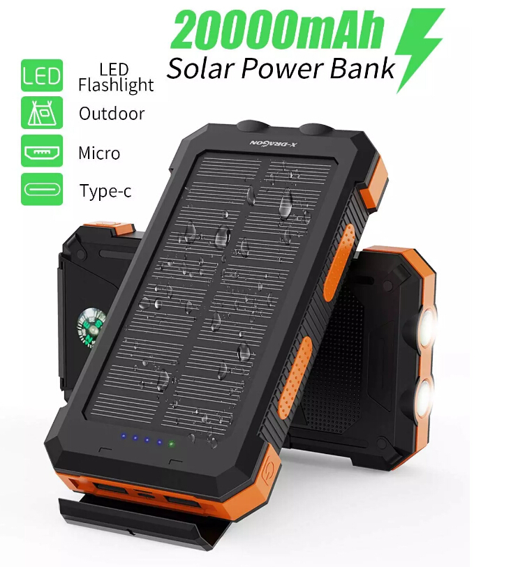 Ortable Solar Power Bank with Dual USB