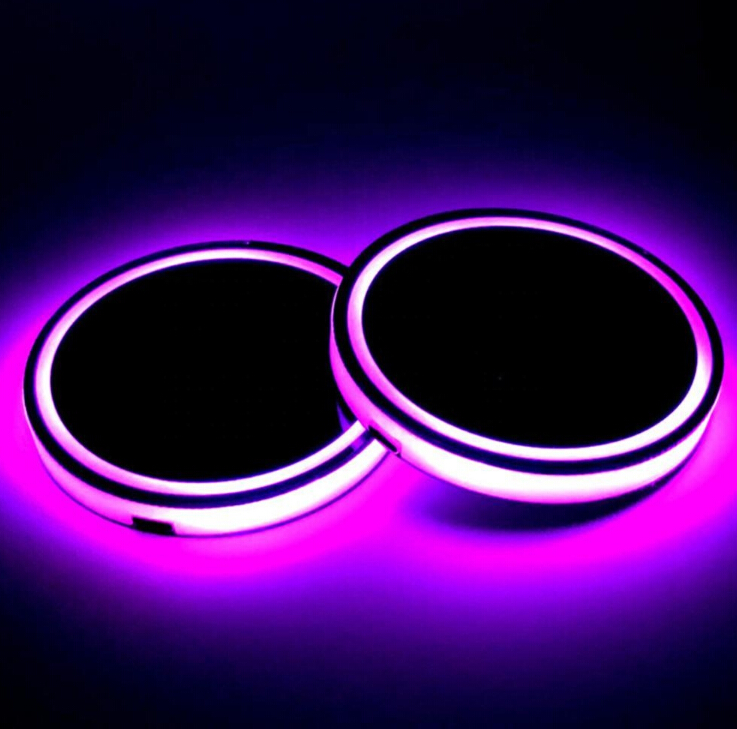 USB Rechargeable LED Cup Coaster for Car Used